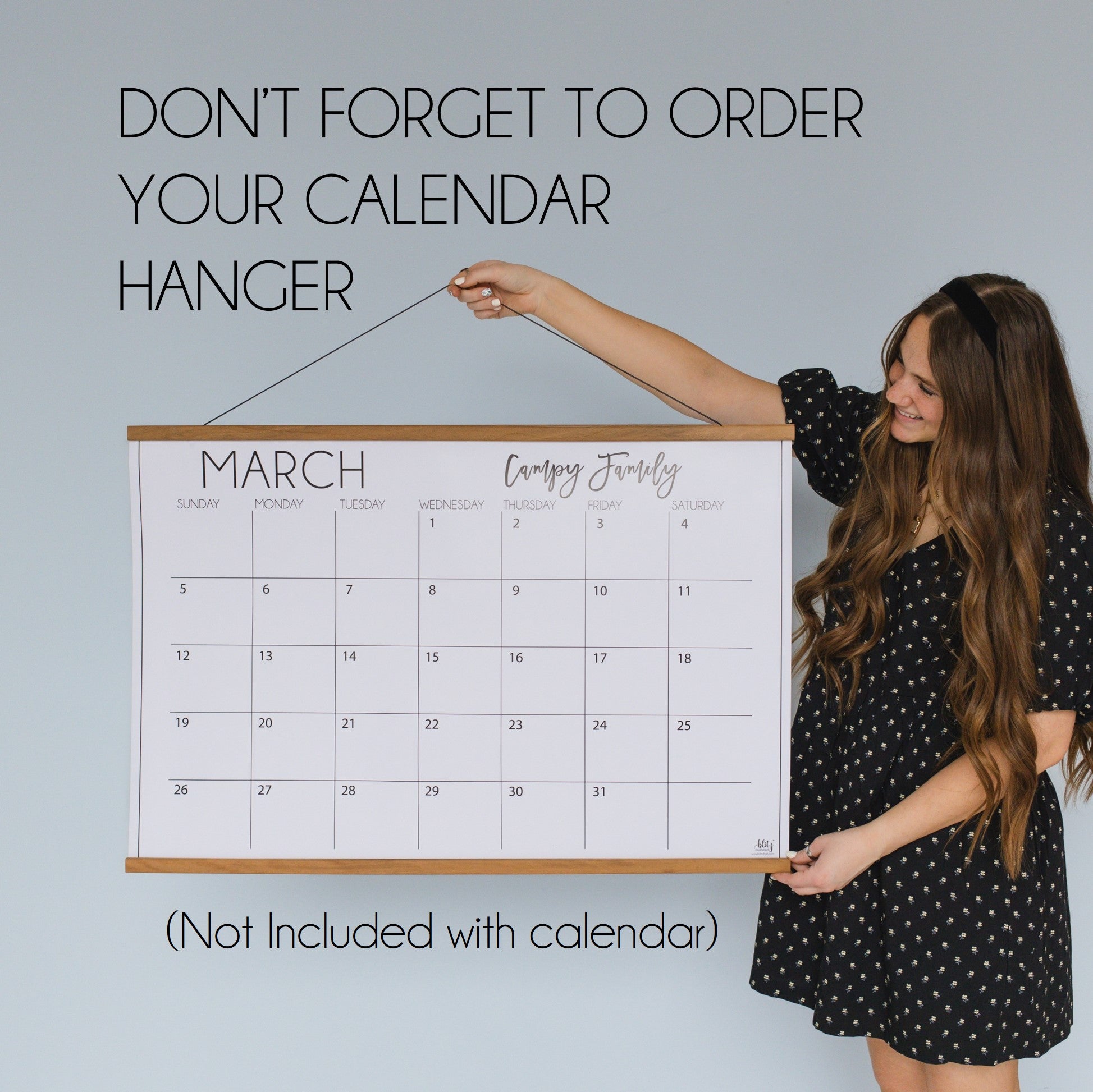Blitz ExtraLarge Wall Modern Personalized Monthly Calendar Blitz