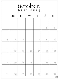 Vintage Calendar